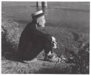 SAITO Mokichi seated outdoors