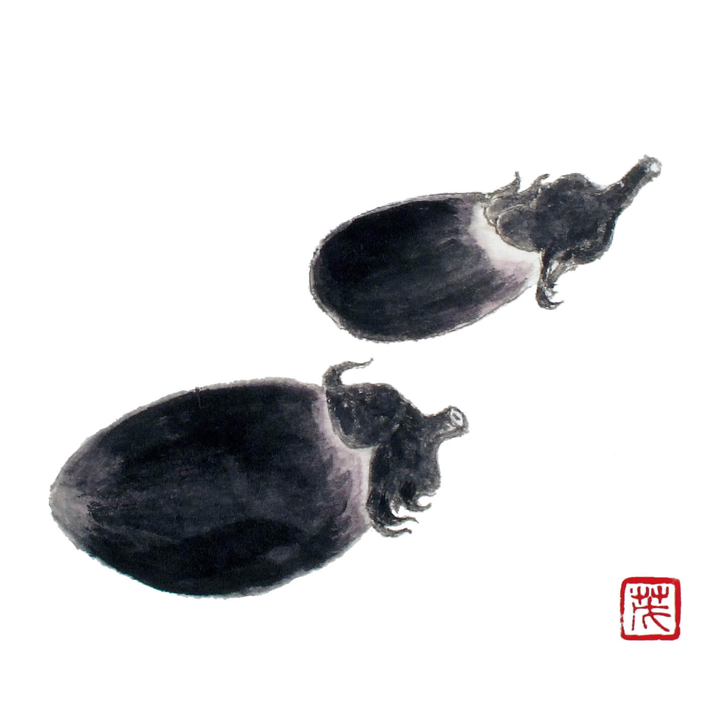 茄子図(昭和21年)※部分